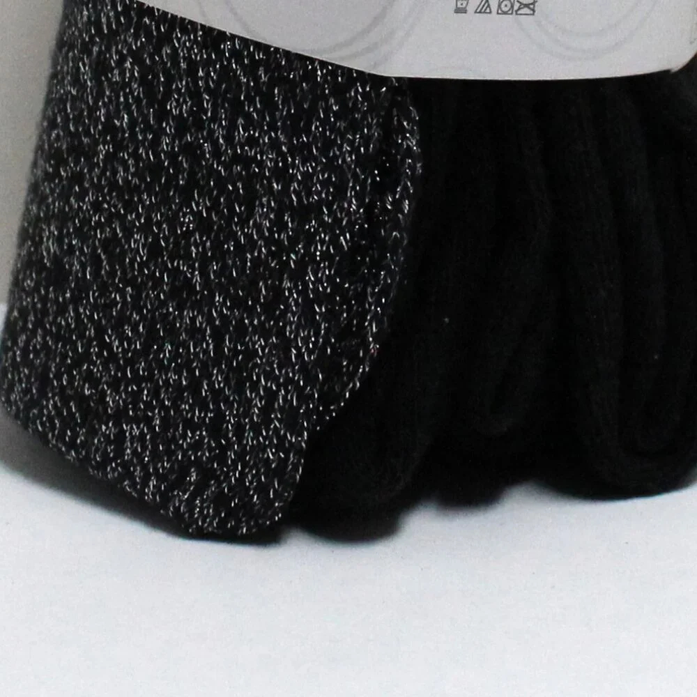 NWT 2 Pair 6-18M Wonder Nation Toddler Girls' Tights-1 Silver Lurex 1 Black